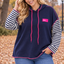 PS HOODIE 'STREPEN' | NAVY