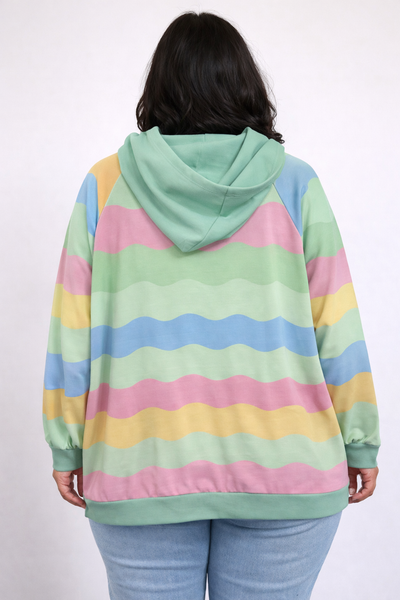 PS HOODIE 'RAINBOW' | MINTGROEN