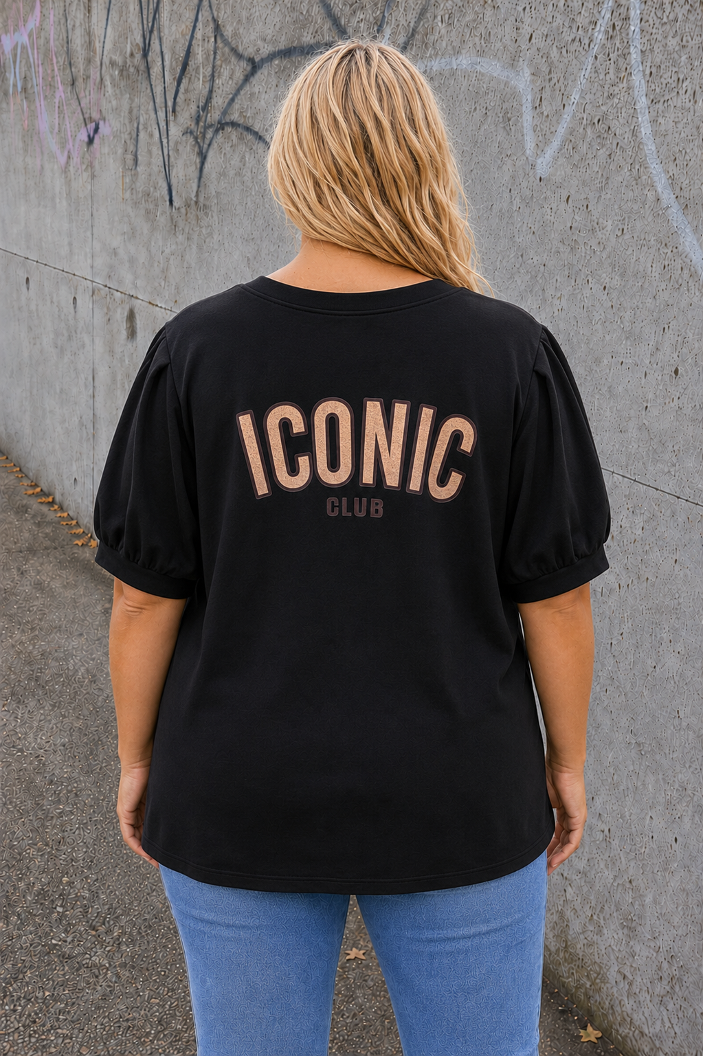 PS TOP ‘ICONIC POFMOUW' | ZWART