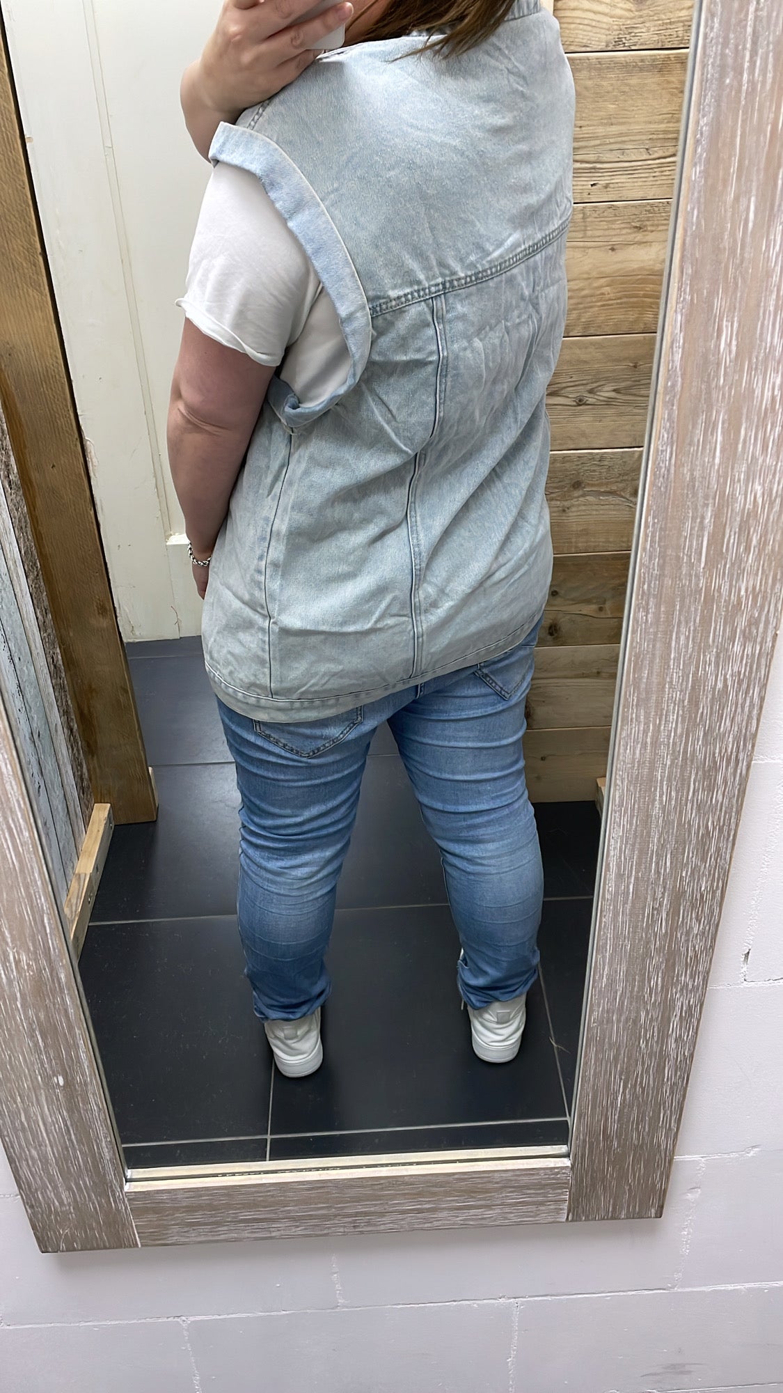 PS GILET 'SPIJKERSTOF' | LICHT JEANS