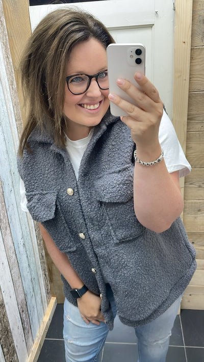 PS GILET 'TEDDY' | GRIJS