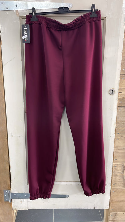 PS JOGGINGBROEK 'GESMOKT' | BORDEAUX