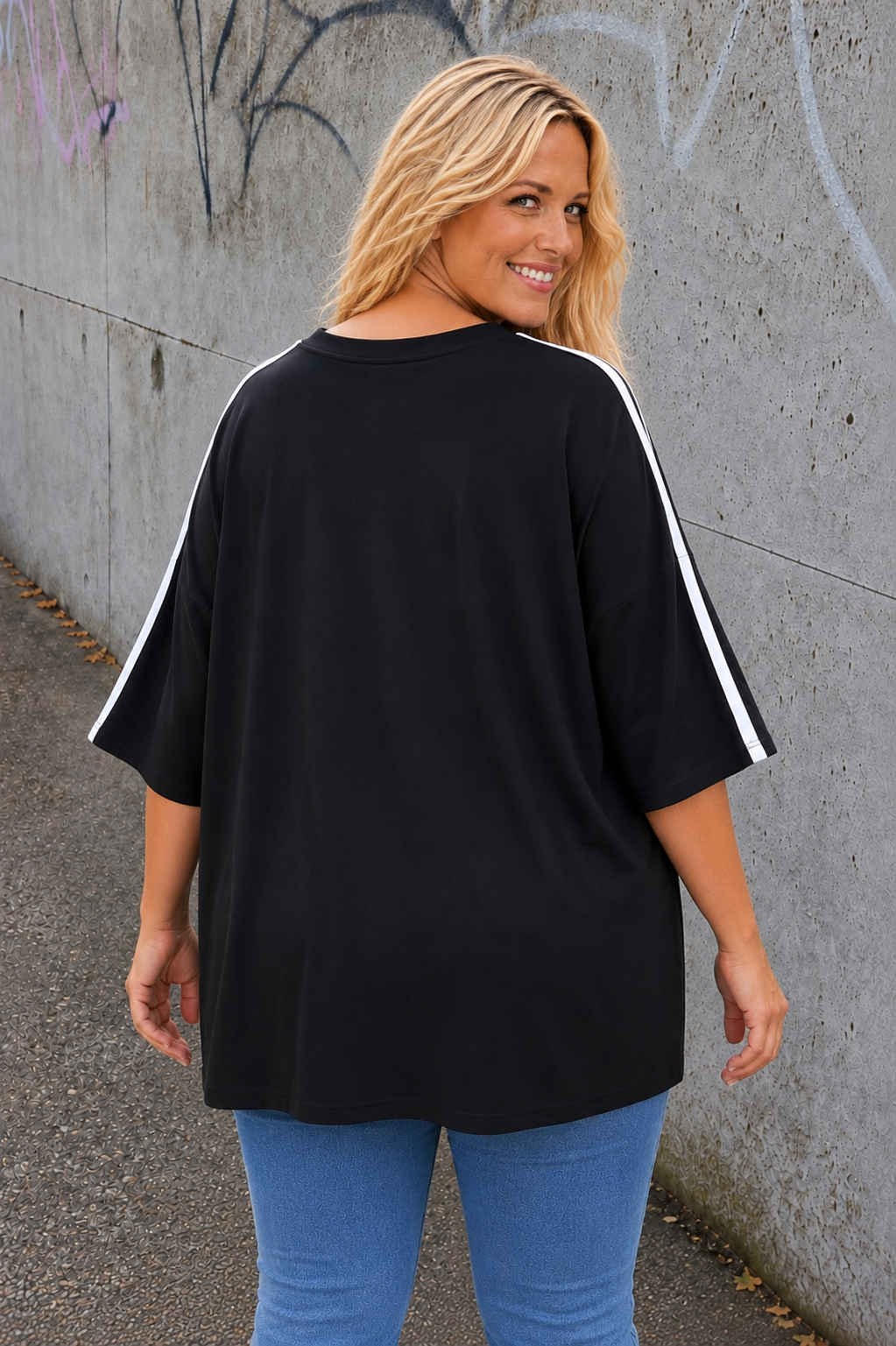 PS TOP V-HALS 'POCKET' | ZWART