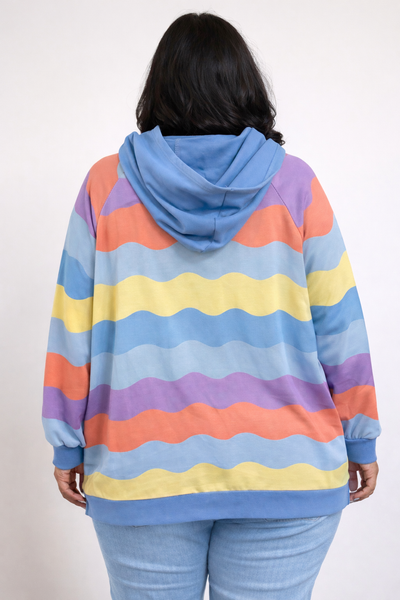 PS HOODIE 'RAINBOW' | LICHTBLAUW