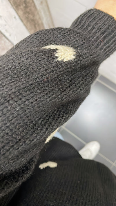 PS TRUI 'HARTJES' | ZWART (BEIGE)