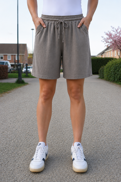 LINNEN BROEK 'KORT' | TAUPE