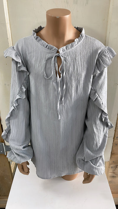 BLOUSE 'YVETTE' | LICHTGRIJS