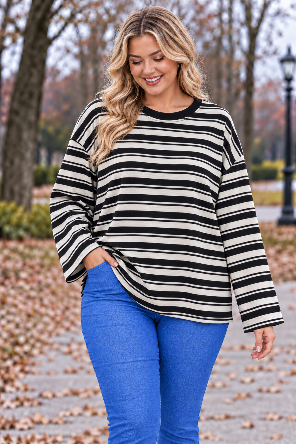 PS TOP 'STRIPES' | ZWART/WIT
