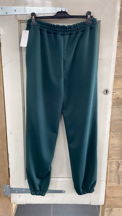 PS JOGGINGBROEK 'GESMOKT' | PETROL