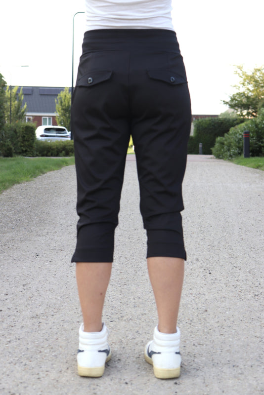 TRAVELSTOF BROEK '3/4' | ZWART