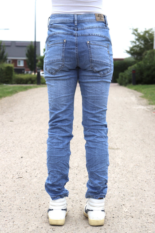 KAROSTAR 'ZIGZAG KNOPEN' | LICHT JEANS