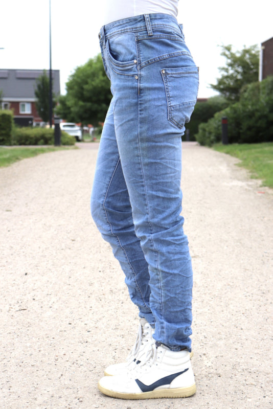 KAROSTAR 'ZIGZAG KNOPEN' | LICHT JEANS