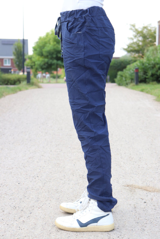 COMFY BROEK 'KOORD' | DONKERBLAUW