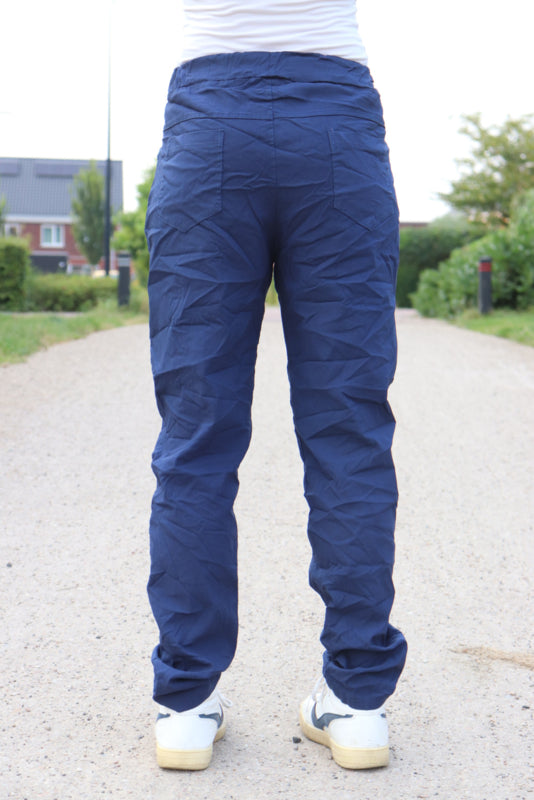 COMFY BROEK 'KOORD' | DONKERBLAUW