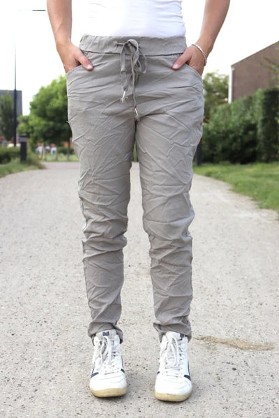 COMFY BROEK 'KOORD' | BEIGE/GRIJS