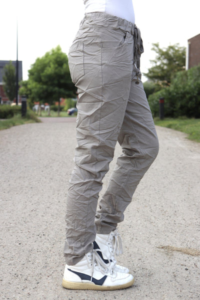 COMFY BROEK 'KOORD' | BEIGE/GRIJS