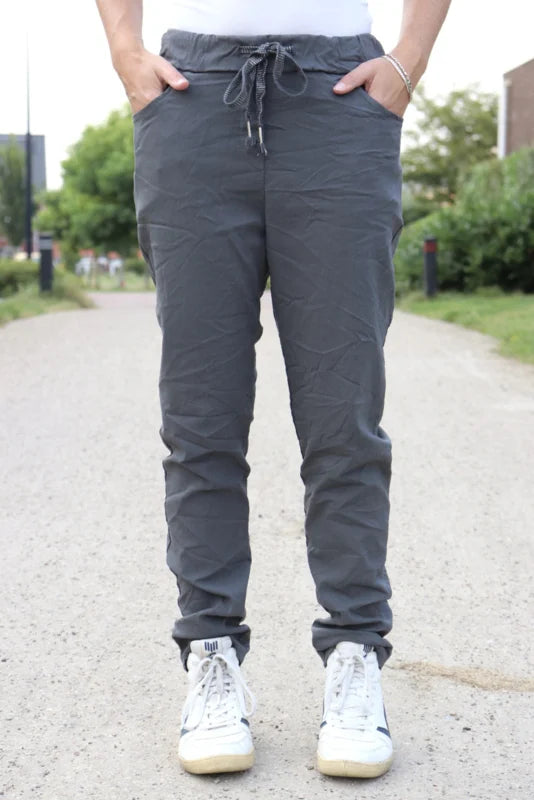 COMFY BROEK 'KOORD' | DONKERGRIJS