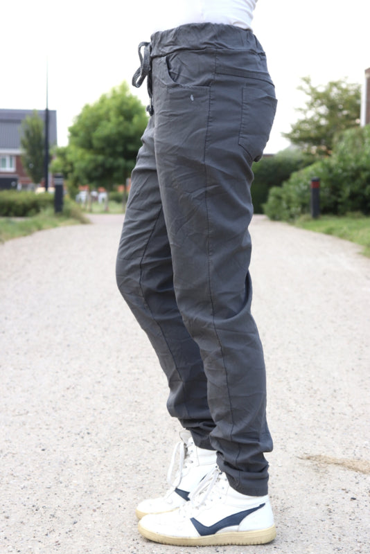 COMFY BROEK 'KOORD' | DONKERGRIJS