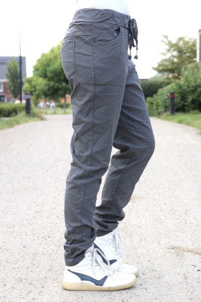 COMFY BROEK 'KOORD' | DONKERGRIJS