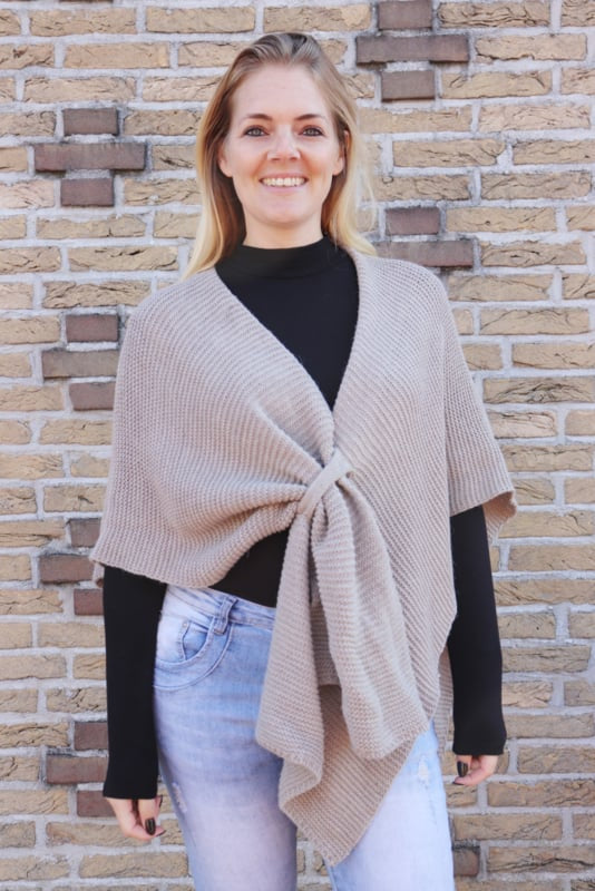 PONCHO 'GINA' | TAUPE