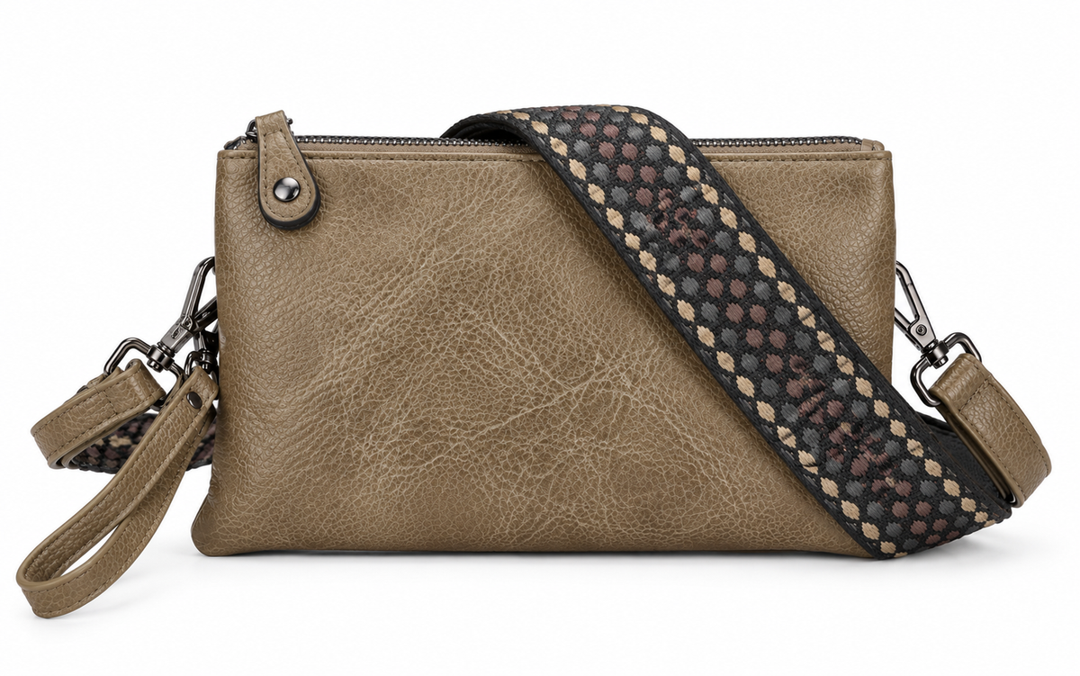 KLEINE TAS 'NEW YORK' | DONKER TAUPE