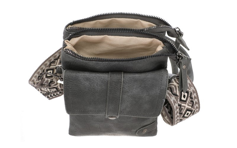 KLEINE TAS 'TYLER' | DONKER GRIJS