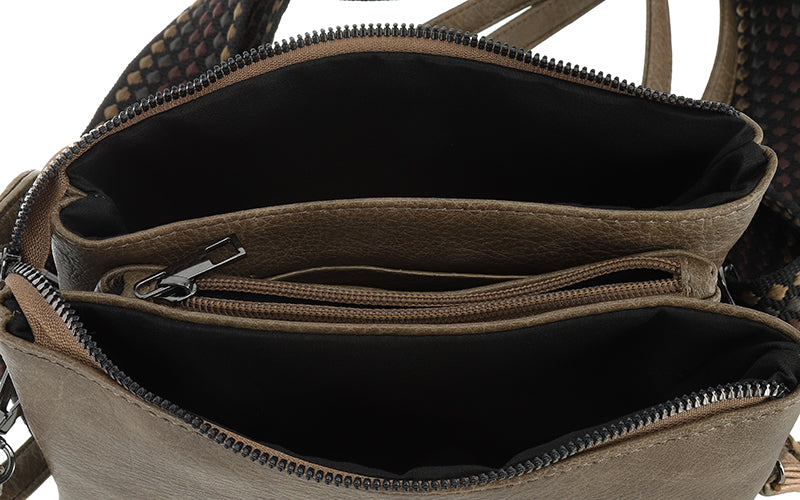 KLEINE TAS 'NEW YORK' | DONKER TAUPE