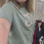 PS T-SHIRT ‘CC' | GROEN/GRIJS