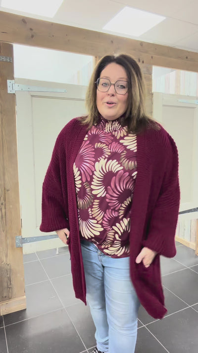PS TOP 'GESMOKTE COLL' | TAUPE