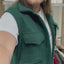 PS GILET 'TEDDY' | DONKERGROEN